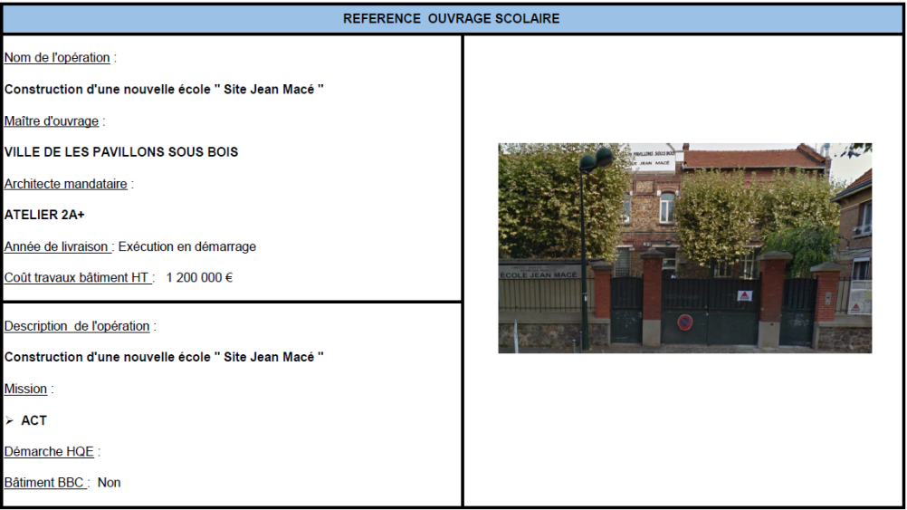 Construction d’une nouvelle école « Site Jean Macé »