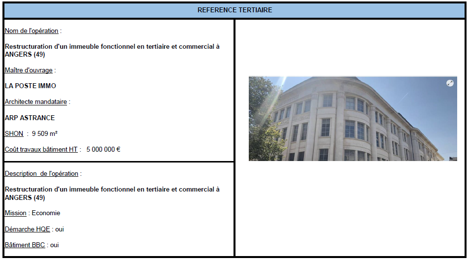 Restructuration d’un immeuble fonctionnel en tertiaire à ANGERS