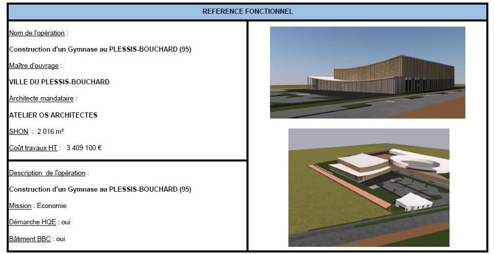 Construction d’un Gymnase au PLESSIS-BOUCHARD
